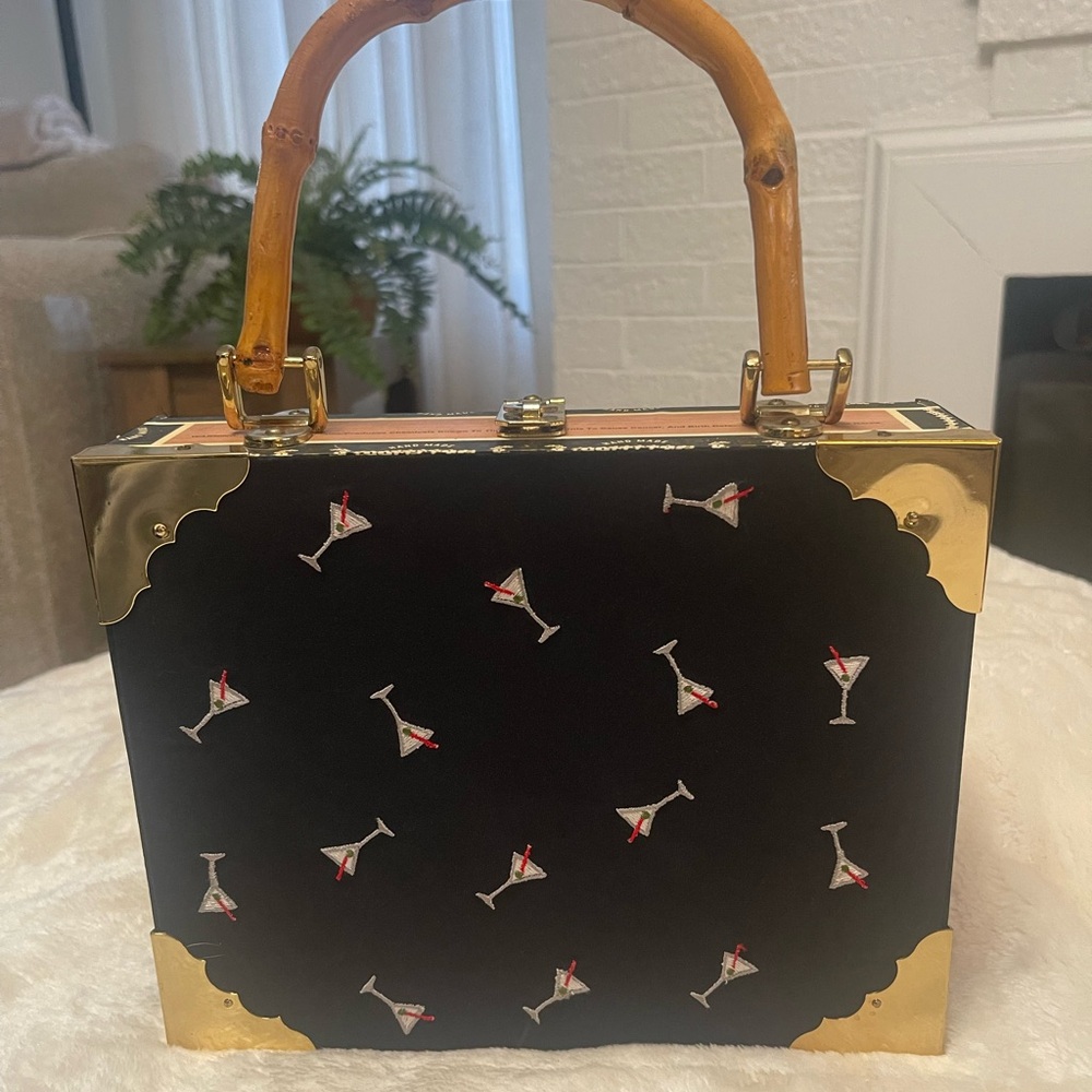 Romeo Roma Vintage Cigar Box Handbag in Cream & Black - Picture 2 of 9
